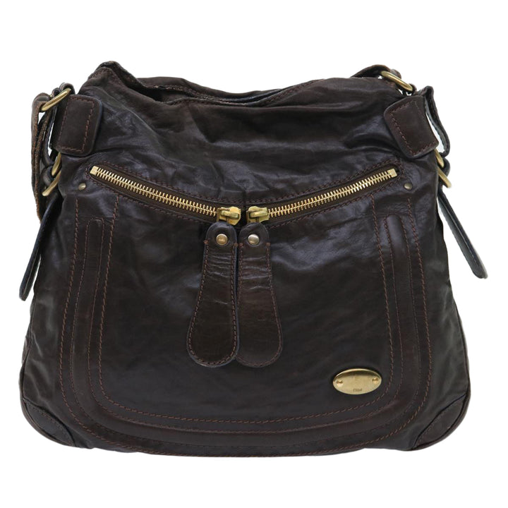 Chloe Shoulder Bag Leather Brown bs7514