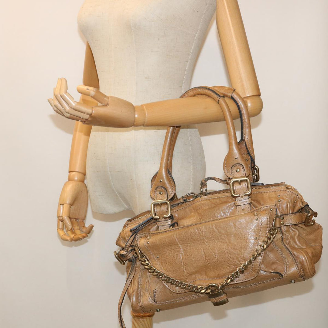 Chloe Paddington Hand Bag Leather Brown 04-07-532 bs7515