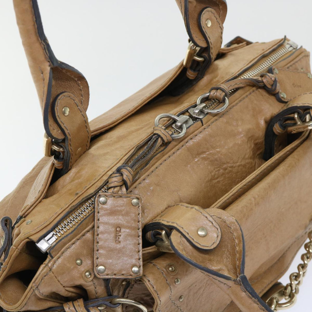 Chloe Paddington Hand Bag Leather Brown 04-07-532 bs7515