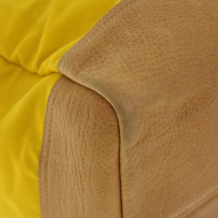 Burberry Shoulder Bag Canvas Leather Yellow Auth bs7538
