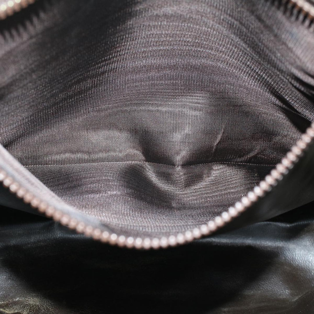Celine Macadam Canvas Clutch Bag Leather Brown Auth bs7545