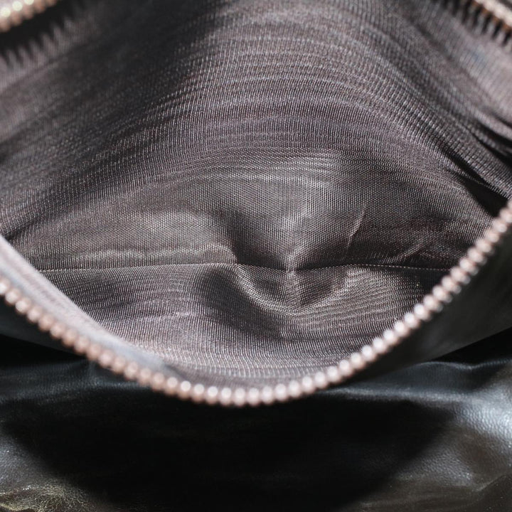 Celine Macadam Canvas Clutch Bag Leather Brown Auth bs7545