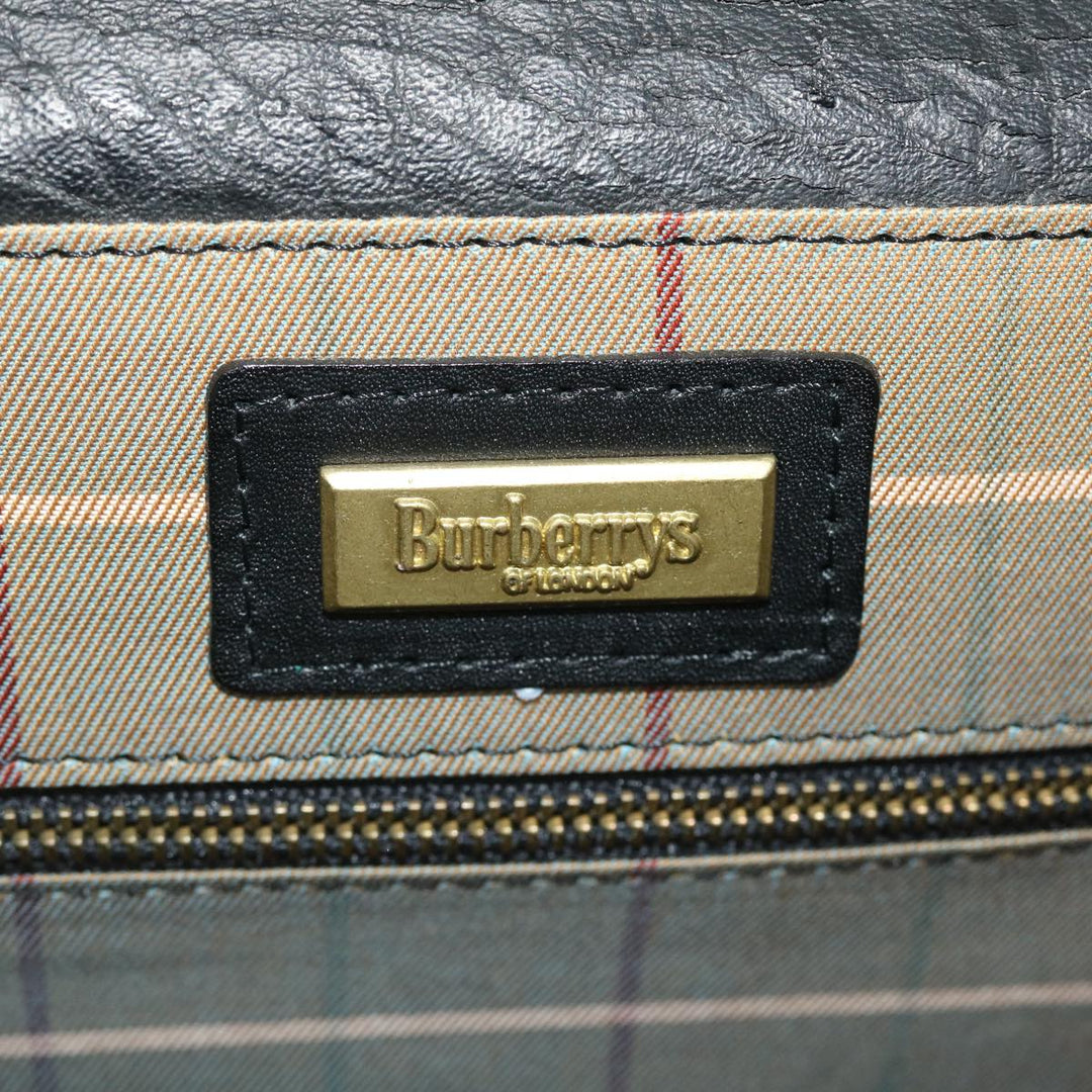 BURBERRYSs Briefcase Leather Black Auth bs7548