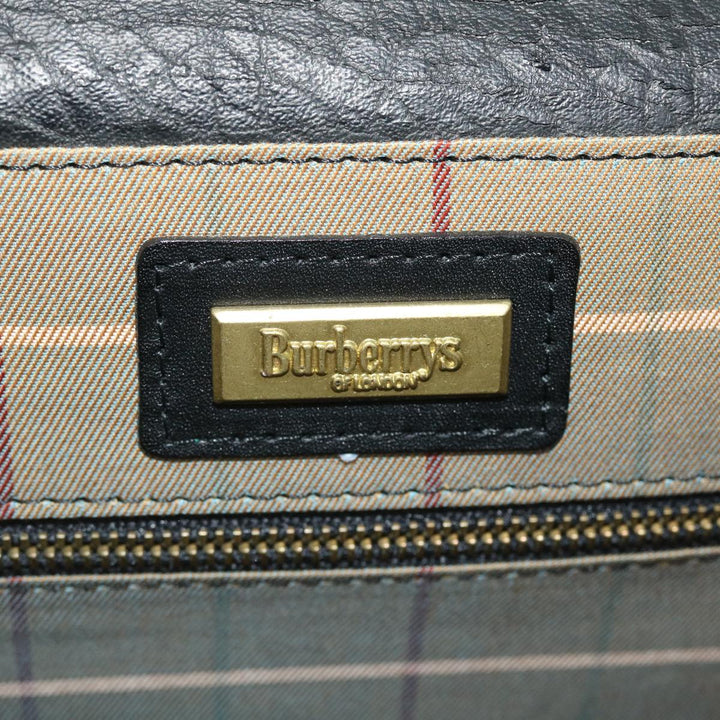 BURBERRYSs Briefcase Leather Black Auth bs7548
