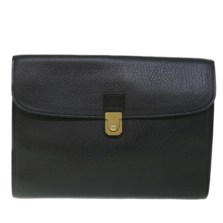 BURBERRYSs Briefcase Leather Black Auth bs7548