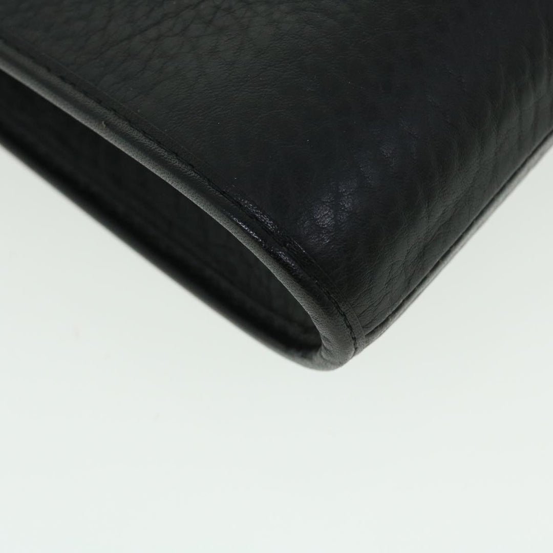 BURBERRYSs Briefcase Leather Black Auth bs7548