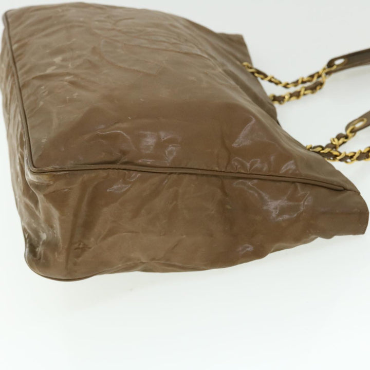 Top Quality Chanel Chain Shoulder Bag Patent leather Brown CC Auth bs7578