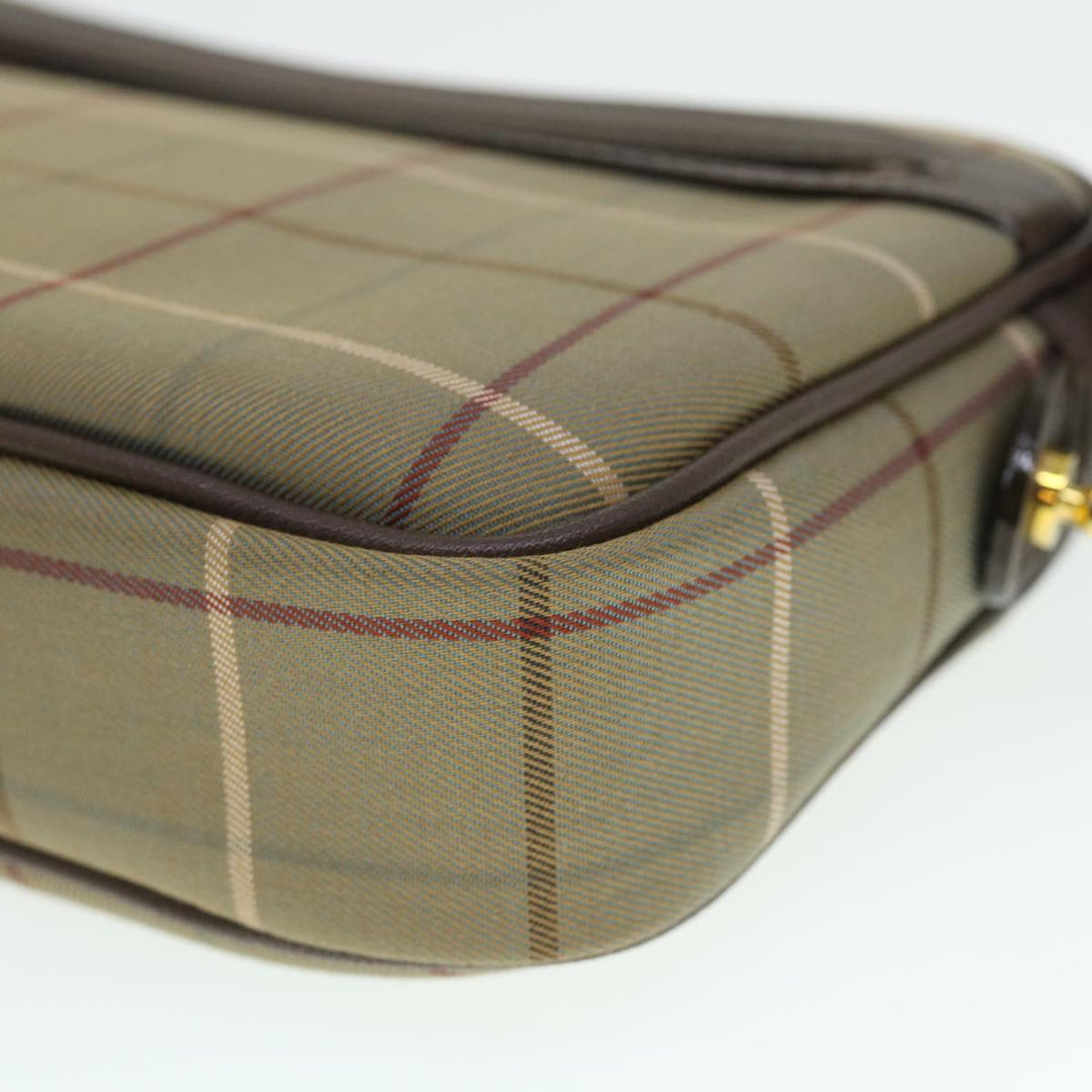BurberrySs Nova Check Clutch Bag Canvas Leather Brown Auth bs7645
