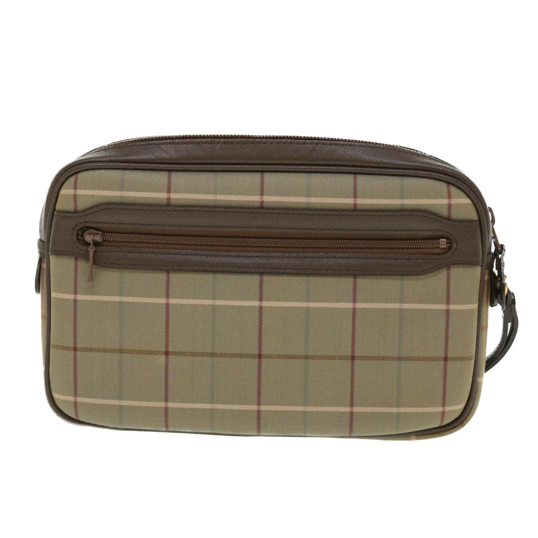 BurberrySs Nova Check Clutch Bag Canvas Leather Brown Auth bs7645