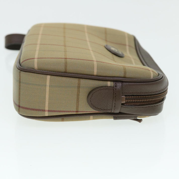 BurberrySs Nova Check Clutch Bag Canvas Leather Brown Auth bs7645