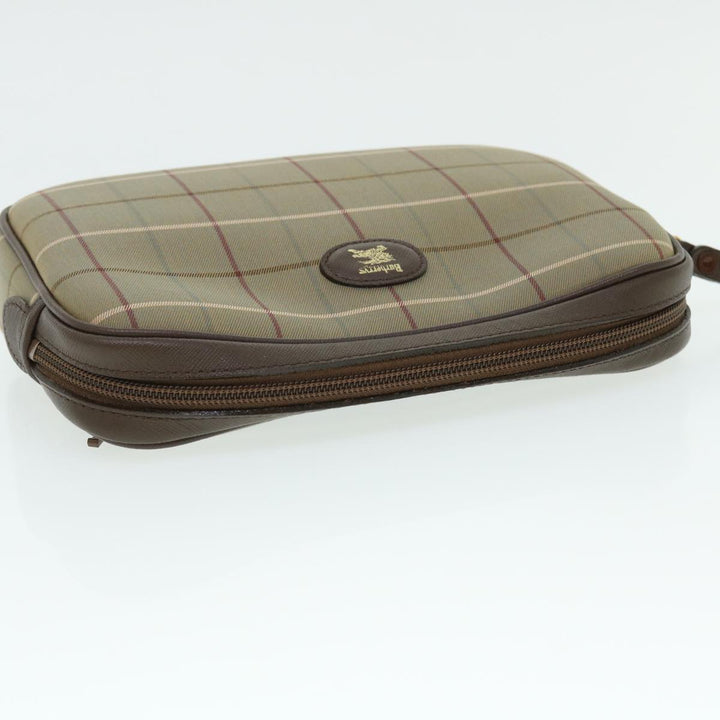 BurberrySs Nova Check Clutch Bag Canvas Leather Brown Auth bs7645
