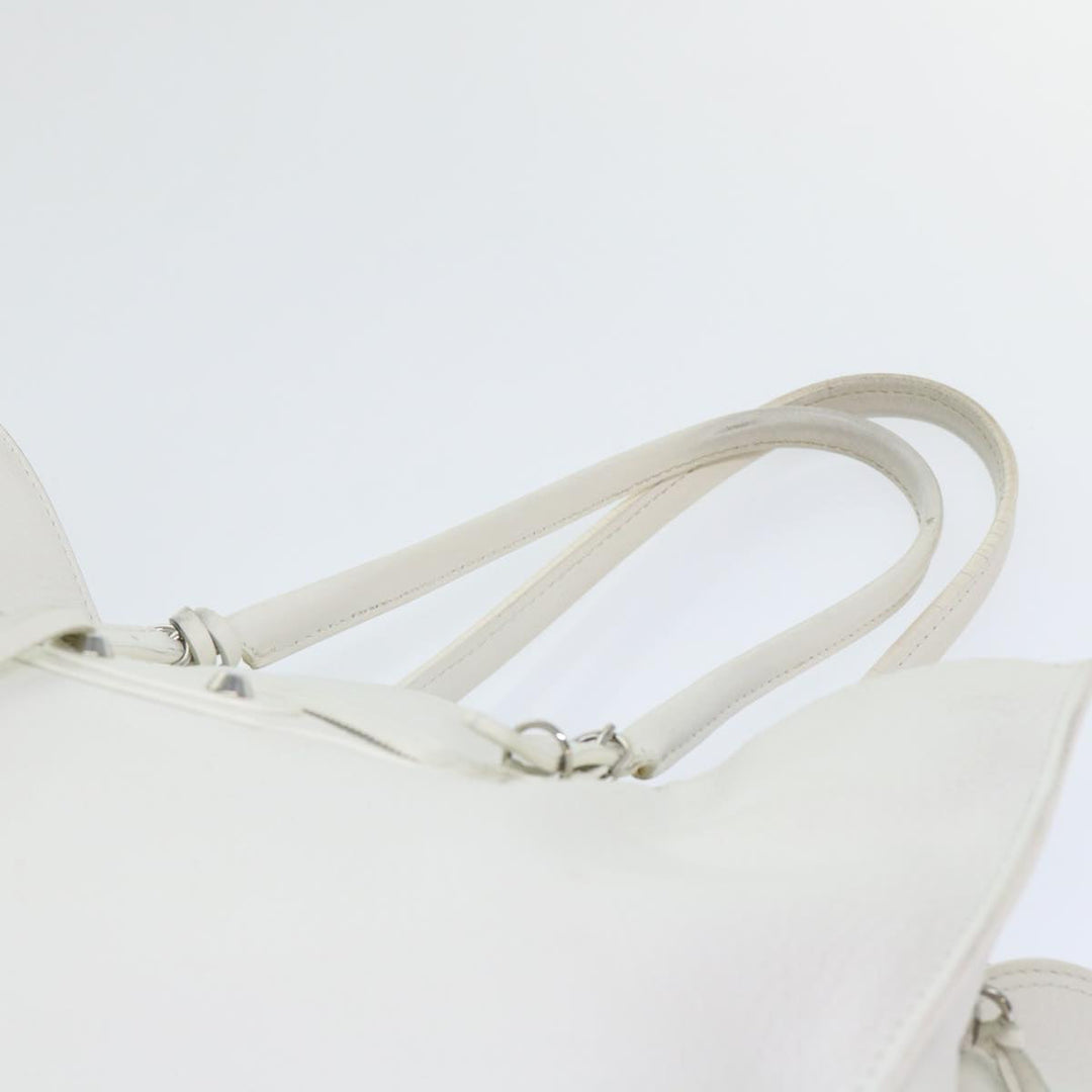 Top Quality Balenciaga Paper Hand Bag Leather White 432596 Auth bs7729
