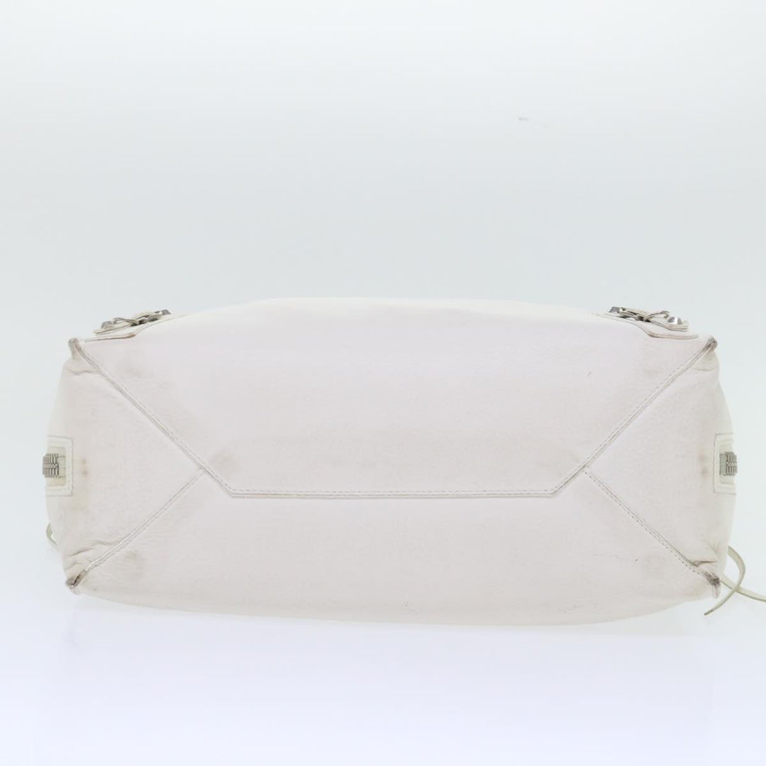 Top Quality Balenciaga Paper Hand Bag Leather White 432596 Auth bs7729