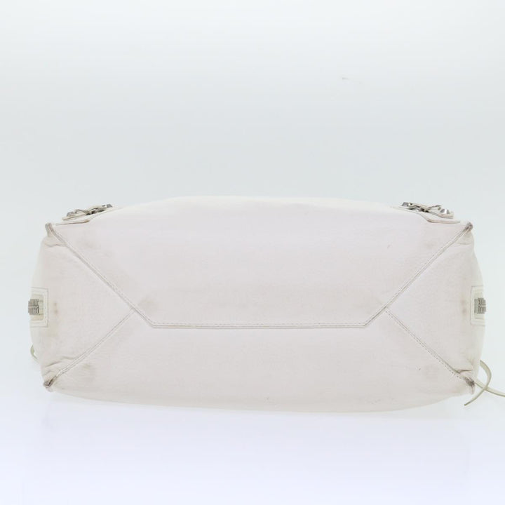 Top Quality Balenciaga Paper Hand Bag Leather White 432596 Auth bs7729