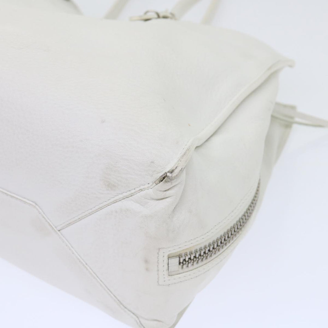 Top Quality Balenciaga Paper Hand Bag Leather White 432596 Auth bs7729