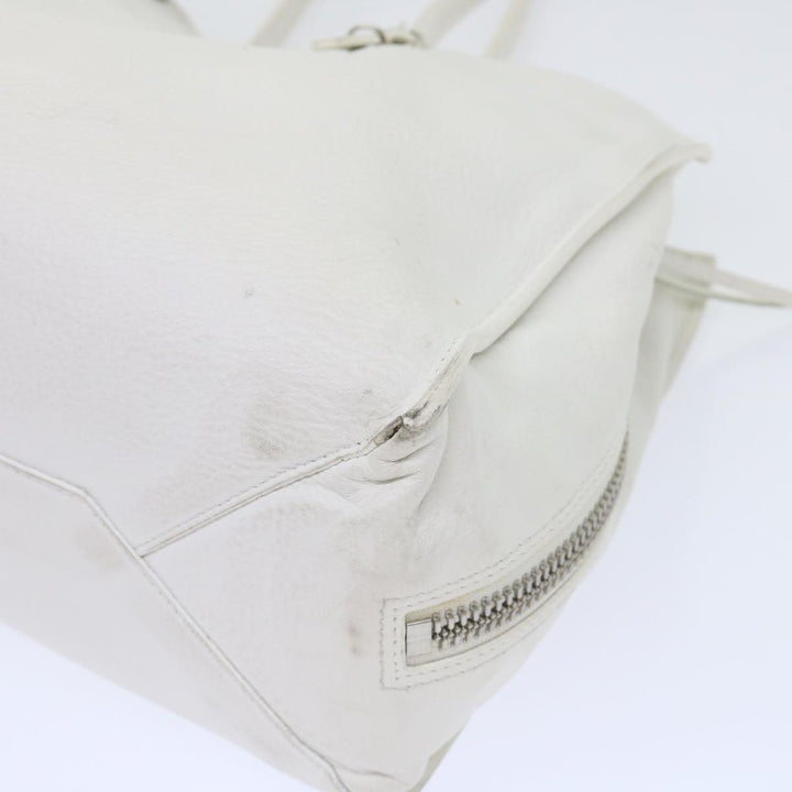 Top Quality Balenciaga Paper Hand Bag Leather White 432596 Auth bs7729