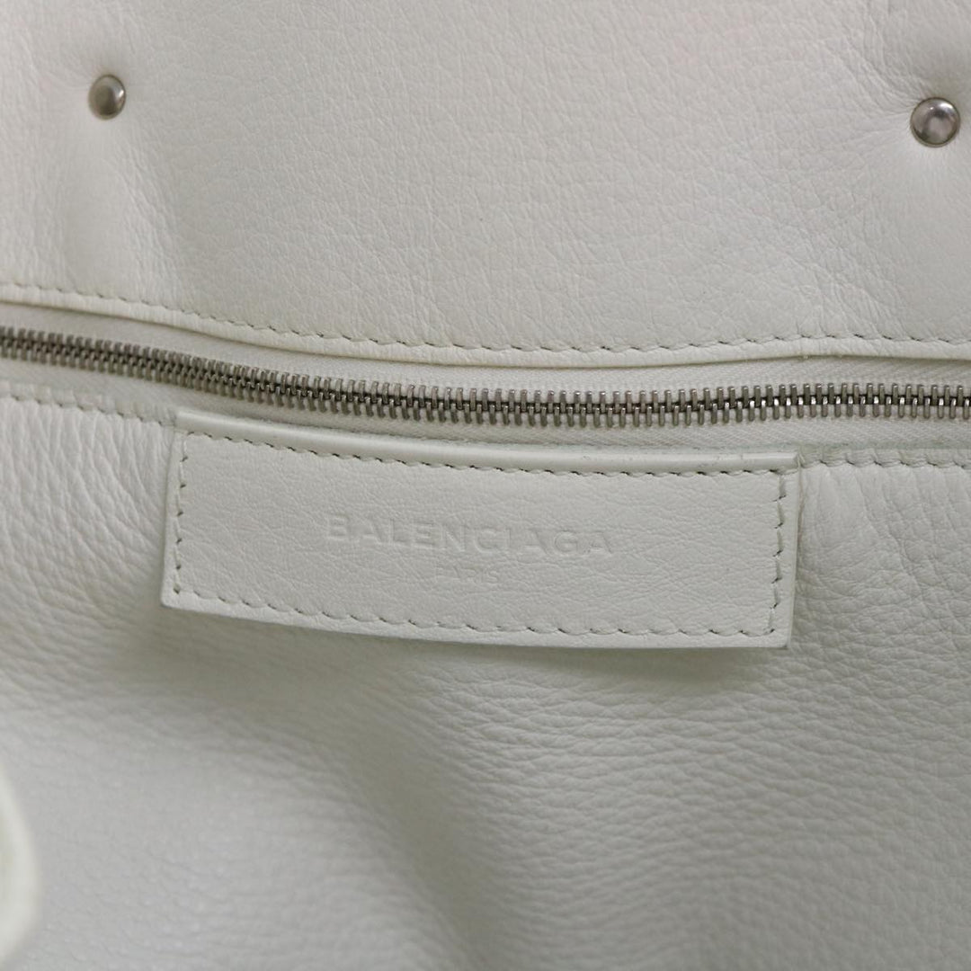 Top Quality Balenciaga Paper Hand Bag Leather White 432596 Auth bs7729