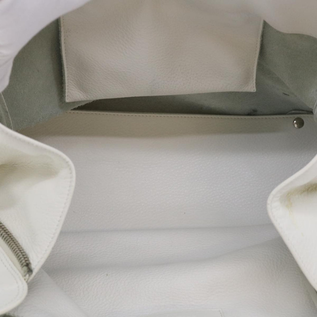Top Quality Balenciaga Paper Hand Bag Leather White 432596 Auth bs7729