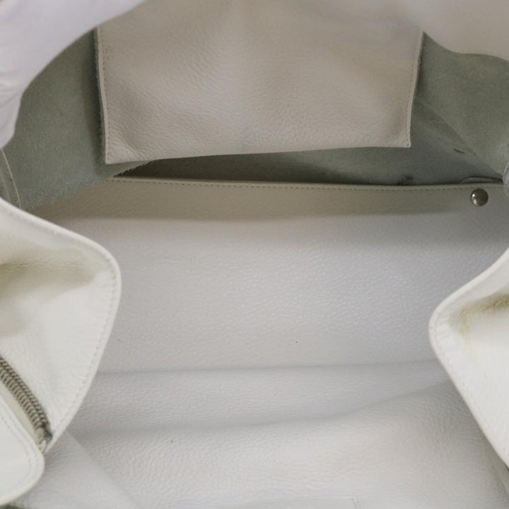 Top Quality Balenciaga Paper Hand Bag Leather White 432596 Auth bs7729