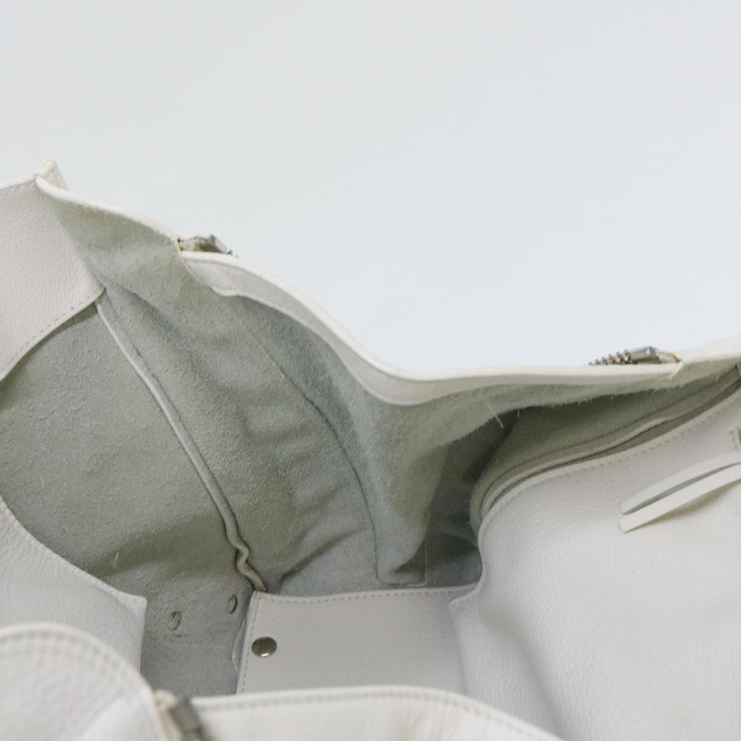 Top Quality Balenciaga Paper Hand Bag Leather White 432596 Auth bs7729