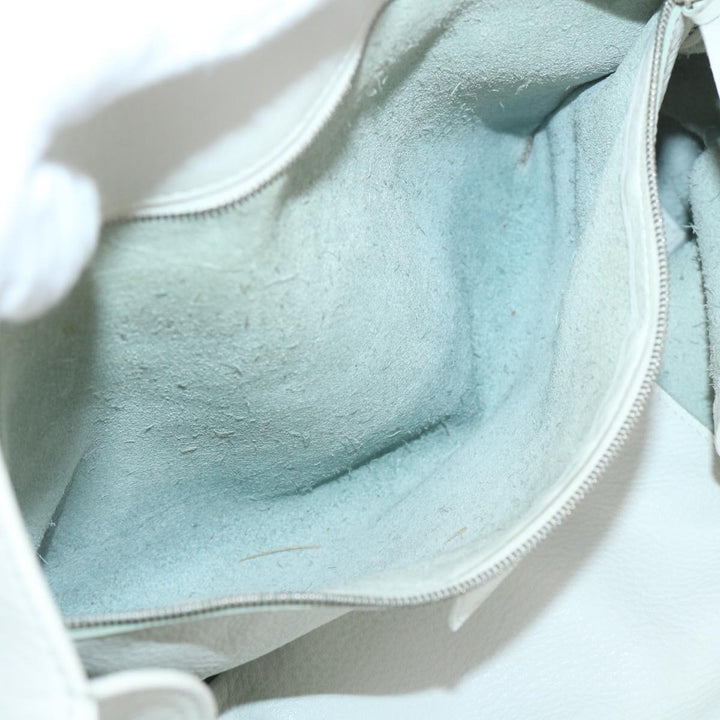 Top Quality Balenciaga Paper Hand Bag Leather White 432596 Auth bs7729
