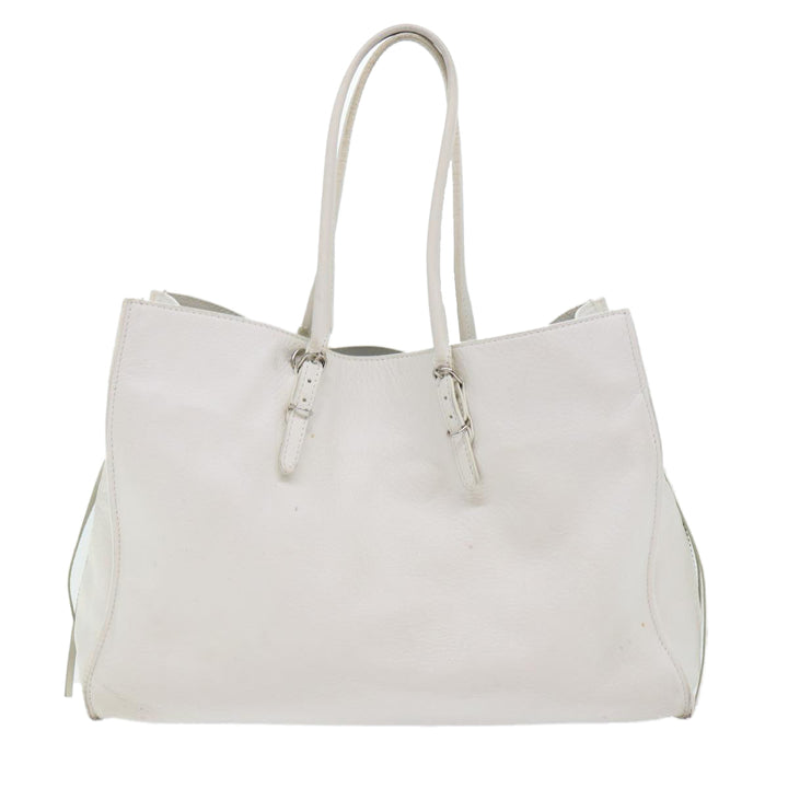 Top Quality Balenciaga Paper Hand Bag Leather White 432596 Auth bs7729