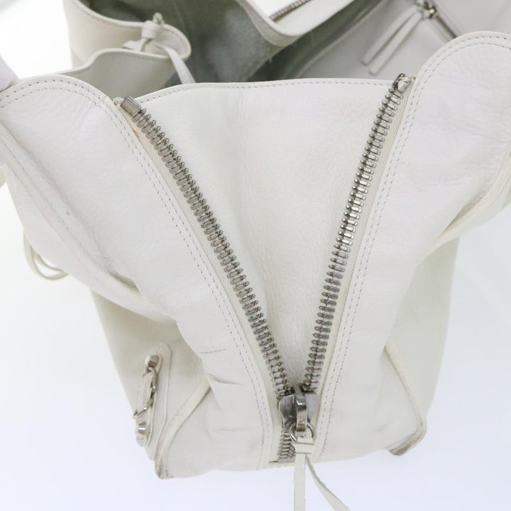 Top Quality Balenciaga Paper Hand Bag Leather White 432596 Auth bs7729