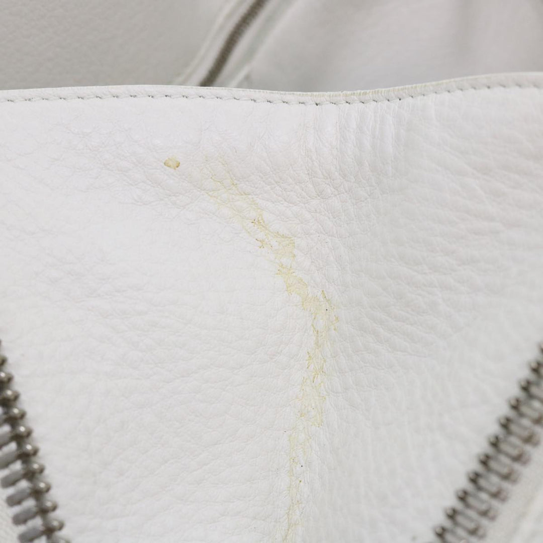 Top Quality Balenciaga Paper Hand Bag Leather White 432596 Auth bs7729