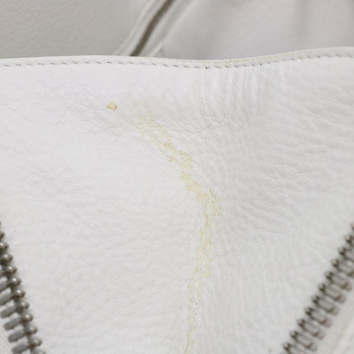 Top Quality Balenciaga Paper Hand Bag Leather White 432596 Auth bs7729