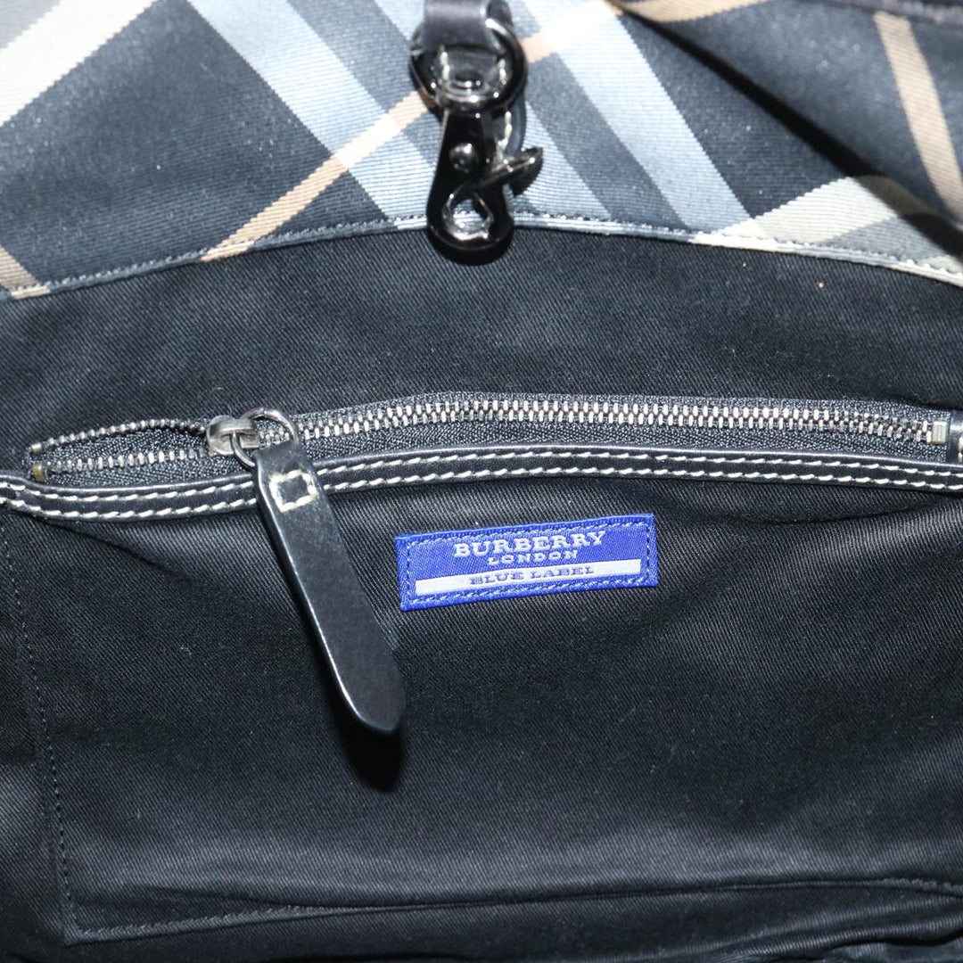 Burberry Blue Label Shoulder Bag Nylon Black Auth bs7873