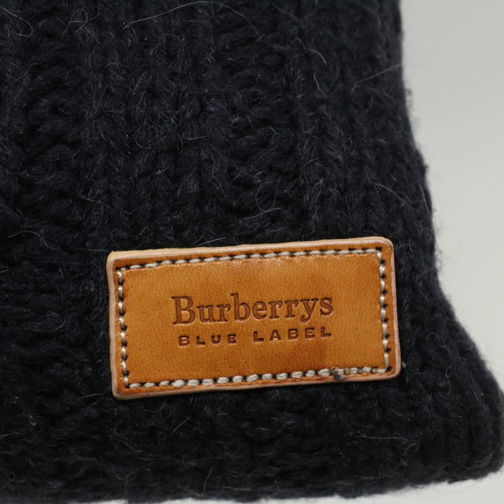 BURBERRYSs Blue Label Tote Bag Wool Black Brown Auth bs7885