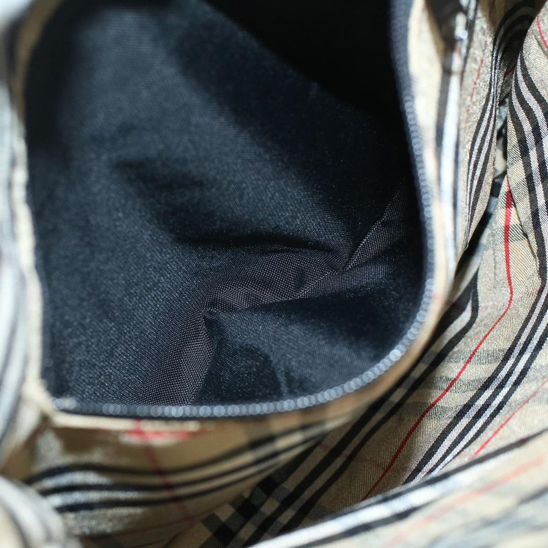 BURBERRYSs Blue Label Tote Bag Wool Black Brown Auth bs7885