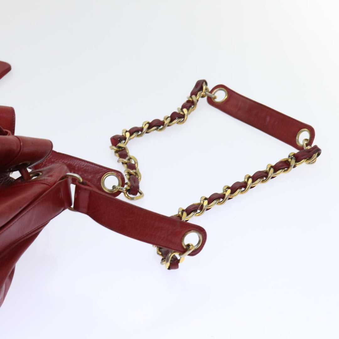Top Quality Chanel Chain Shoulder Bag Lamb Skin Red CC Auth bs7902