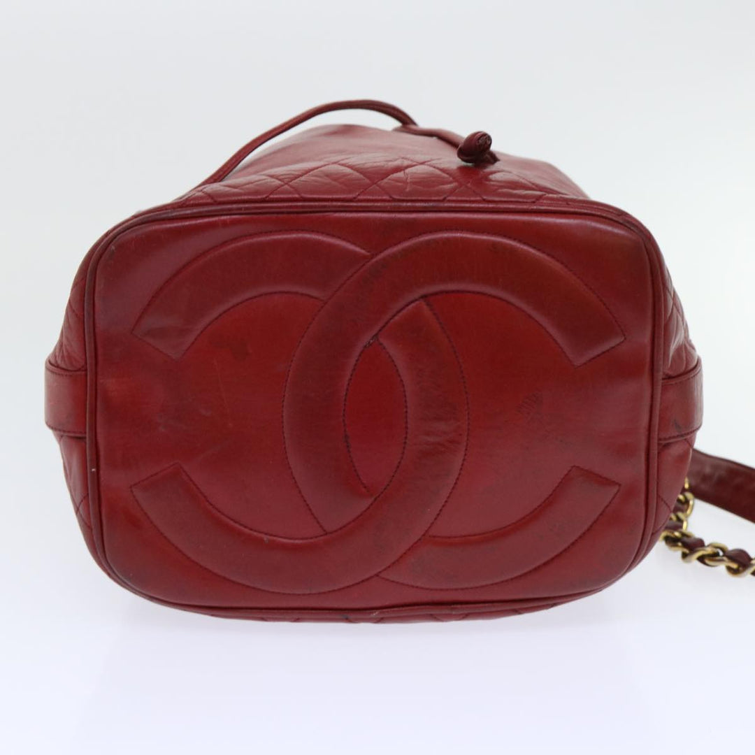 Top Quality Chanel Chain Shoulder Bag Lamb Skin Red CC Auth bs7902