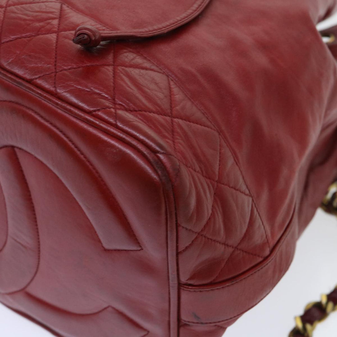 Top Quality Chanel Chain Shoulder Bag Lamb Skin Red CC Auth bs7902