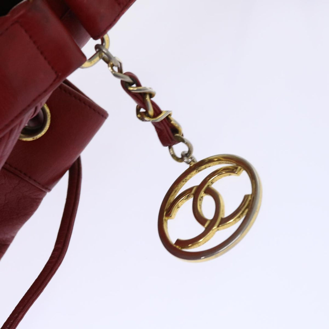 Top Quality Chanel Chain Shoulder Bag Lamb Skin Red CC Auth bs7902