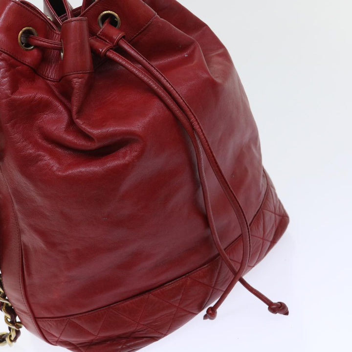 Top Quality Chanel Chain Shoulder Bag Lamb Skin Red CC Auth bs7902