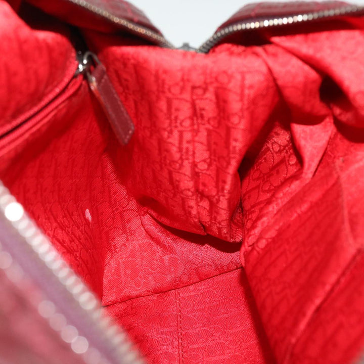 CHRISTIAN Dior Canage Shoulder Bag Patent leather Wine Red Auth bs8029