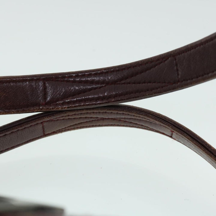 CHRISTIAN Dior Canage Shoulder Bag Patent leather Wine Red Auth bs8029
