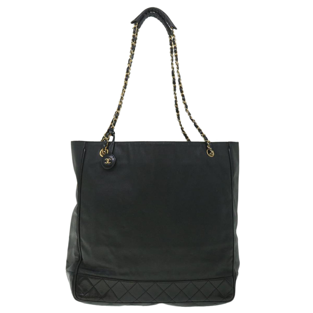 Top Quality Chanel Chain Shoulder Bag PVC Leather Black CC Auth bs8052