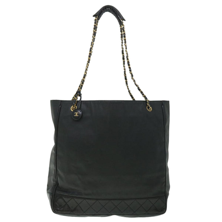 Top Quality Chanel Chain Shoulder Bag PVC Leather Black CC Auth bs8052