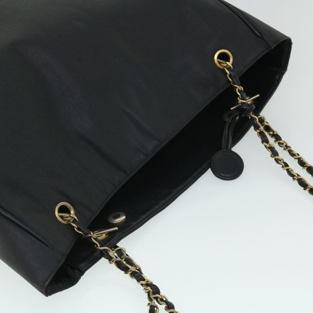 Top Quality Chanel Chain Shoulder Bag PVC Leather Black CC Auth bs8052