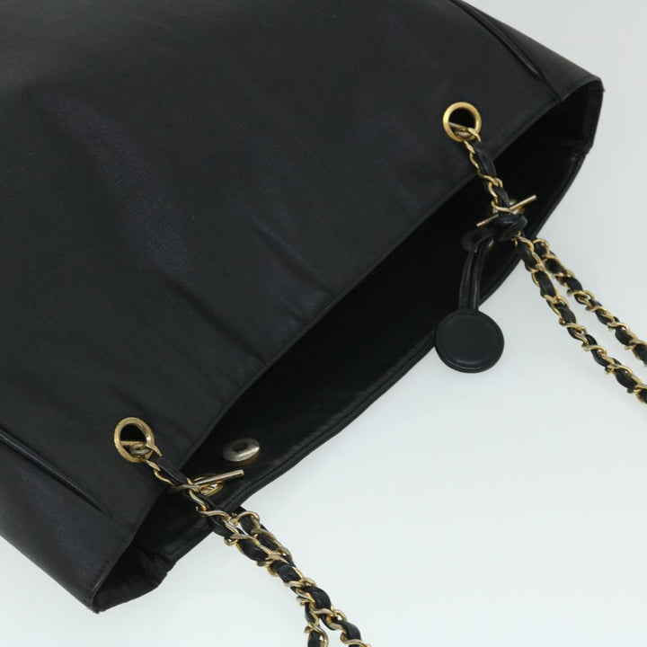 Top Quality Chanel Chain Shoulder Bag PVC Leather Black CC Auth bs8052