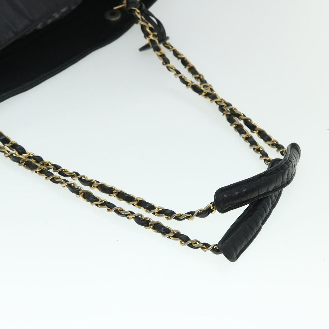 Top Quality Chanel Chain Shoulder Bag PVC Leather Black CC Auth bs8052
