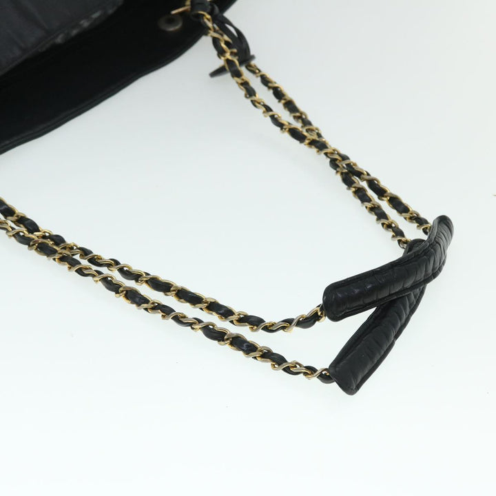 Top Quality Chanel Chain Shoulder Bag PVC Leather Black CC Auth bs8052