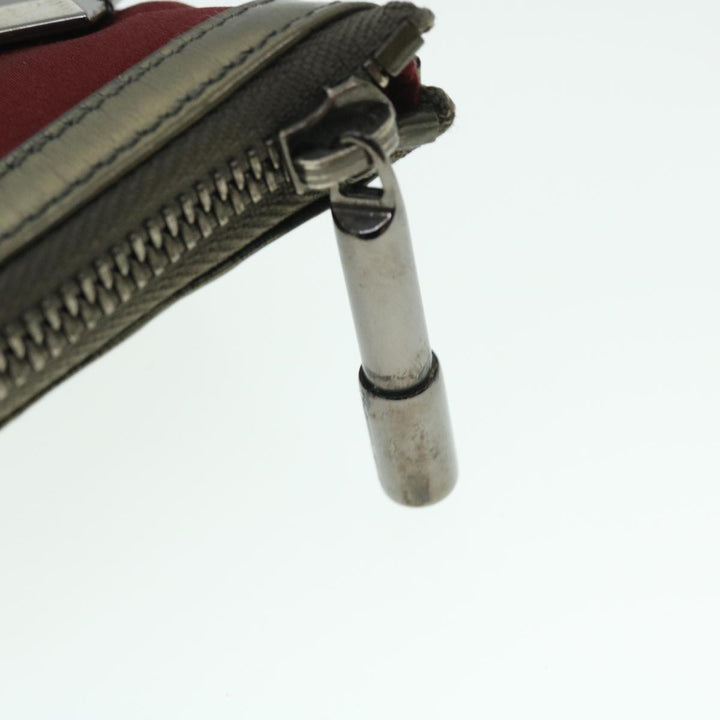 Burberry Clutch Bag Satin Red Auth bs8238