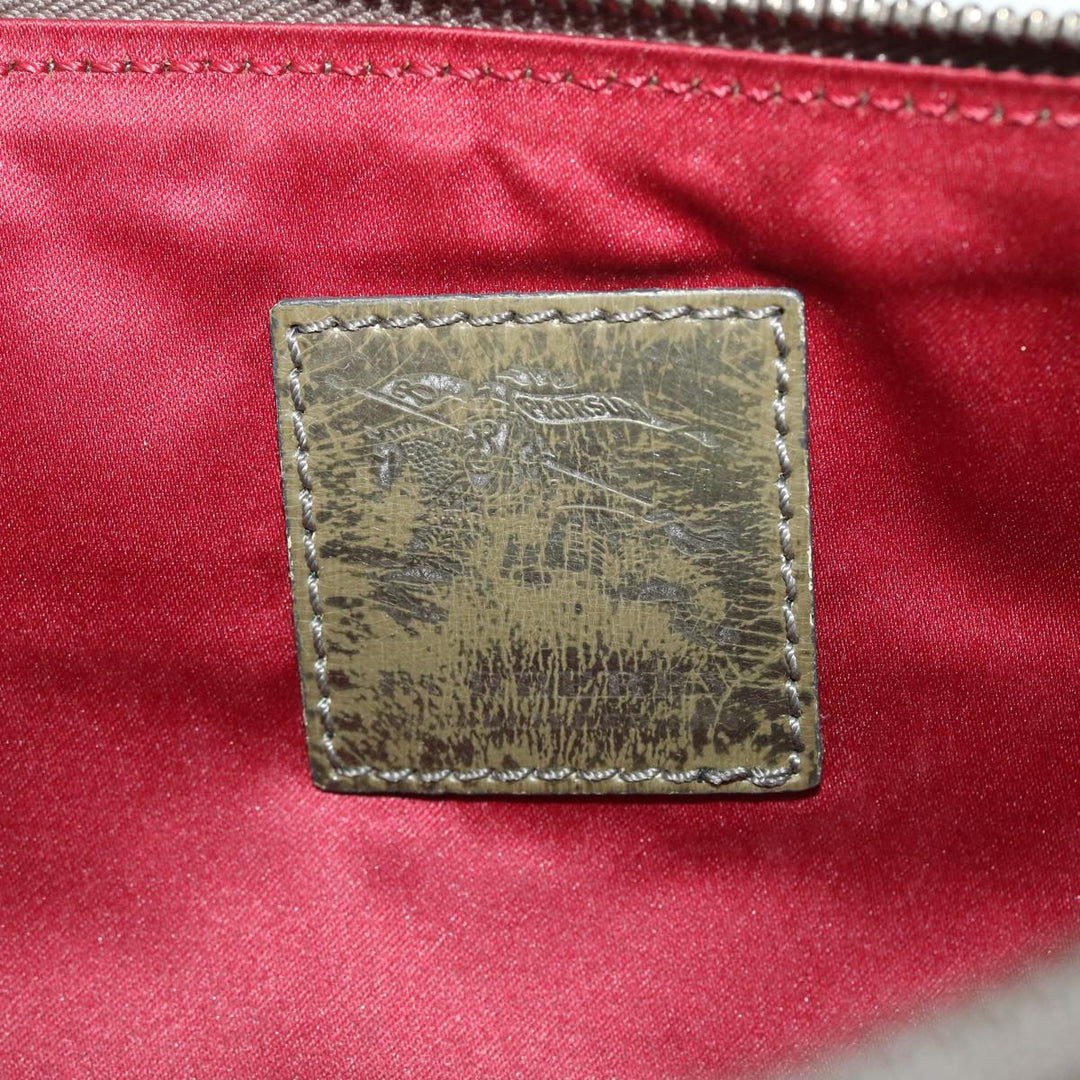 Burberry Clutch Bag Satin Red Auth bs8238
