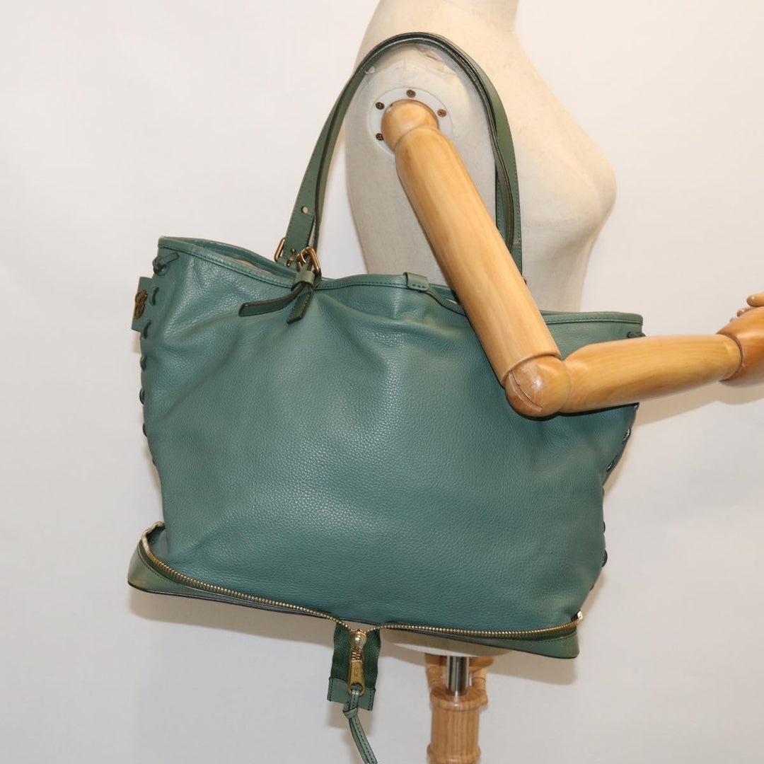 Chloe Tote Bag Leather Green bs8301