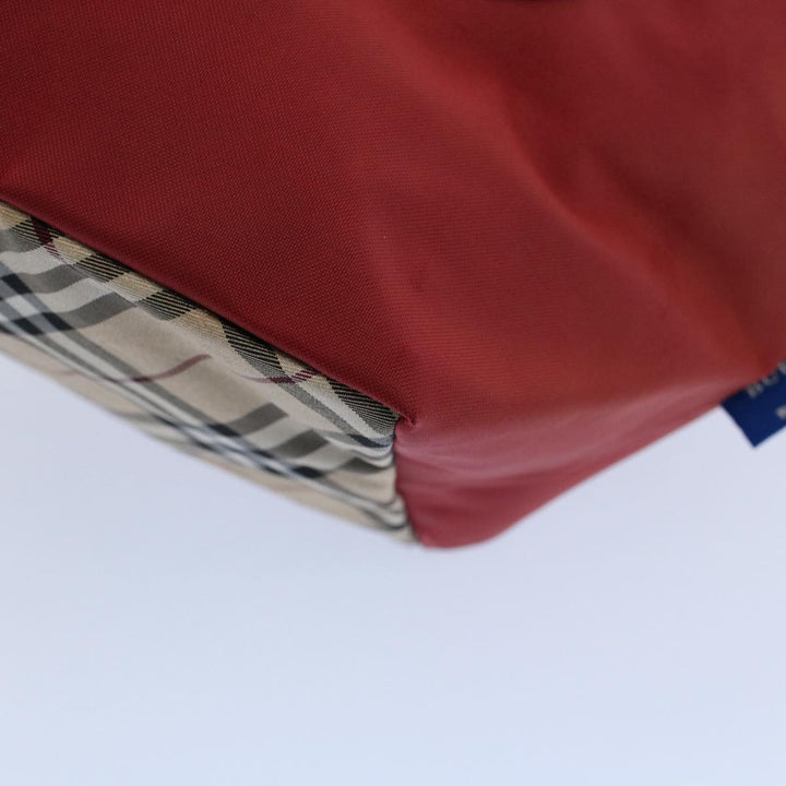 Burberry Blue Label Hand Bag Nylon Red Auth bs8360
