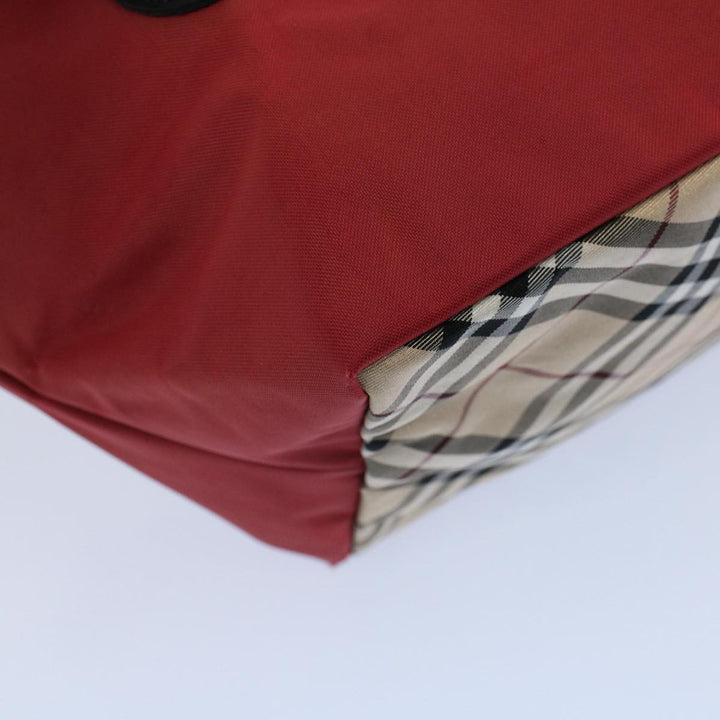 Burberry Blue Label Hand Bag Nylon Red Auth bs8360